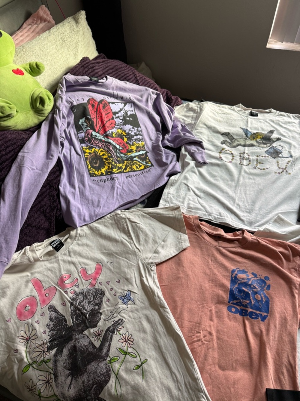 Obey Shirt Bundle Long Sleeve + Tee Pack Streetwear Lot